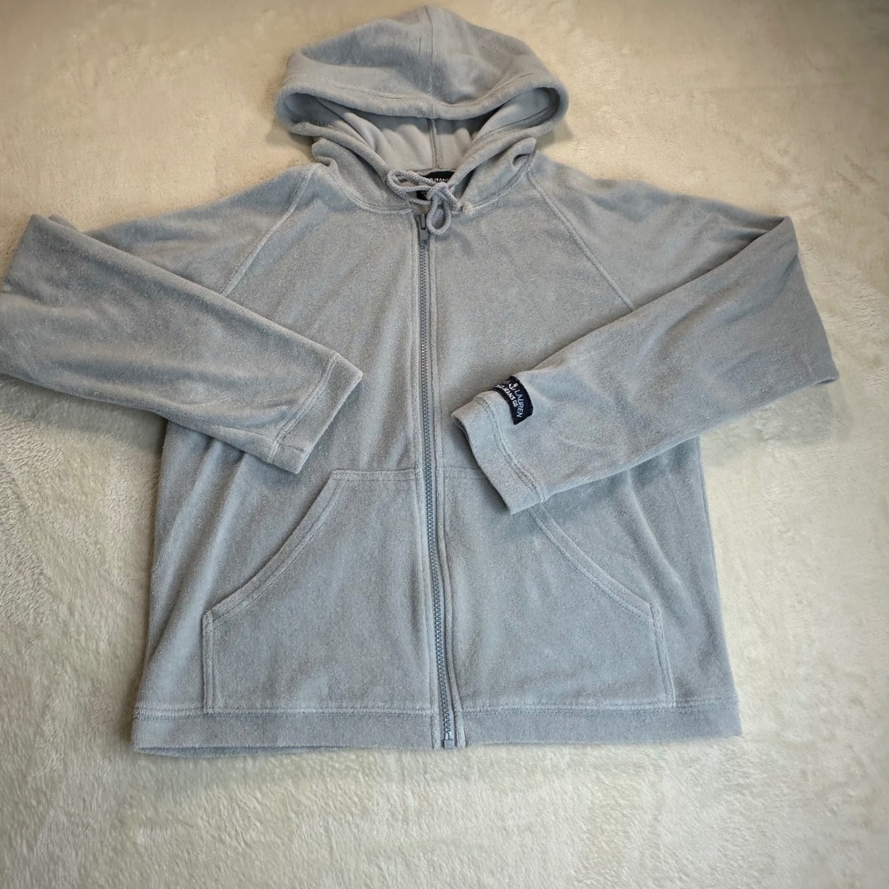 Vintage Y2K Polo Jeans Co Ralph Lauren Terry Cloth Zip Hoodie Light Gray Medium